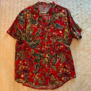 Patterned casual button down